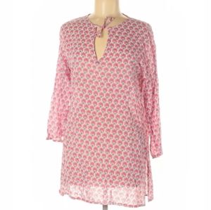 Rock Flower Paper Cute Tie Front Top - Medium